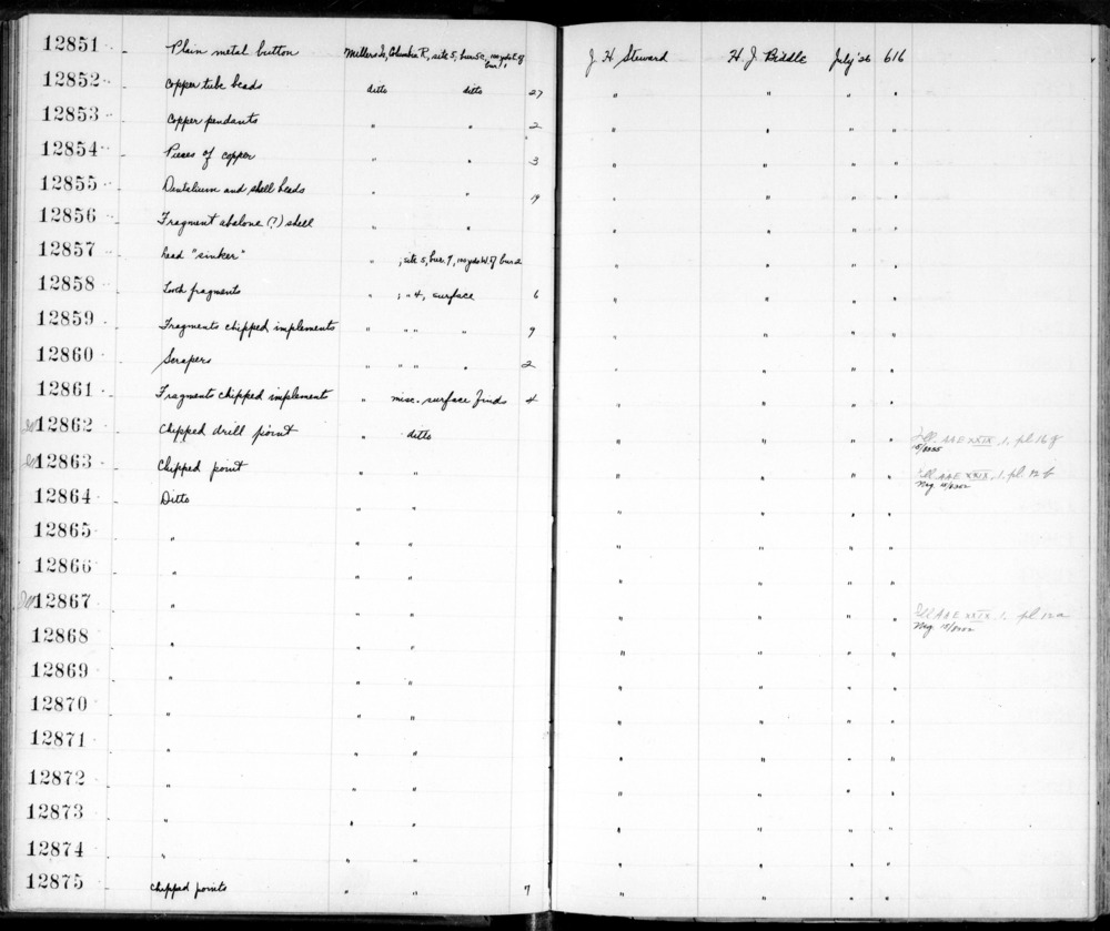 Documentation associated with Hearst Museum object titled Shell fragment, accession number 2-12856, described as Abalone shell fragment(?)