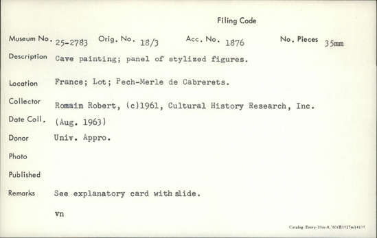 Documentation associated with Hearst Museum object titled Color slide, accession number 25-2783, no description available.