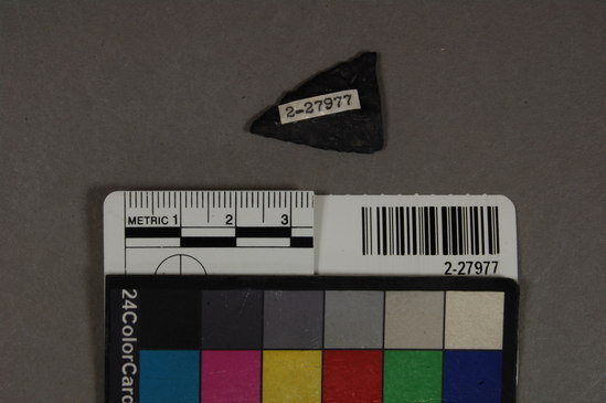 Hearst Museum object titled Projectile point fragment, accession number 2-27977, described as Projectile point fragment