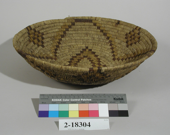 Hearst Museum object titled Plaque, accession number 2-18304, described as Basket, coiled, concave plaque.