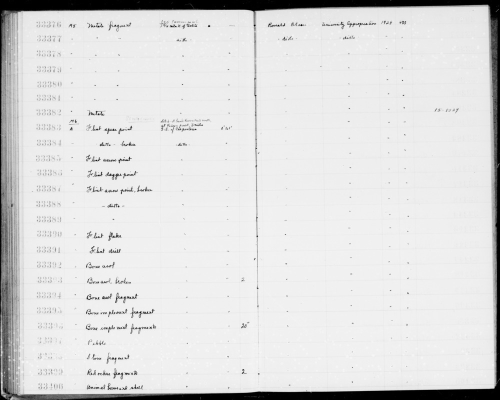 Documentation associated with Hearst Museum object titled Pebble, accession number 1-33397, described as pebble