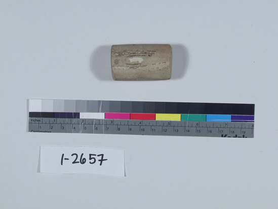 Hearst Museum object titled Bead, accession number 1-2657, described as Magnesite; undrilled