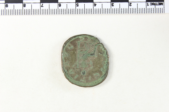 Hearst Museum object 3 of 8 titled Coin: æ sestertius, accession number 8-6166, described as Coin: Sestertius; Æ; Otacilia - 15.59 grams. Obverse: MARCIA OTACIL SEVERA AVG - Bust facing right, draped, diademed. Reverse: [P]VDICITIA, SC in exergue - Pudicitia veiled, seated facing left with right hand drawing veil, scepter in left hand.