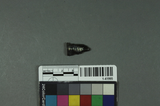 Hearst Museum object titled Projectile point, accession number 1-41995, described as Obsidian arrowpoint, fragmentary