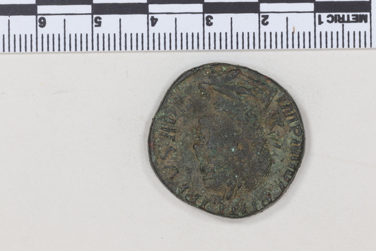 Hearst Museum object 8 of 8 titled Coin: æ sestertius, accession number 8-3984, described as Coin; AE; Sestertius; Roman. Philip Arabus, 244-249 AD. Rome, Italy. Obverse: IMP M IVL PHILIPPVS AVG, bust r. laureate. Reverse: P M TR P III COS[X]P P, Felicitas standing l.