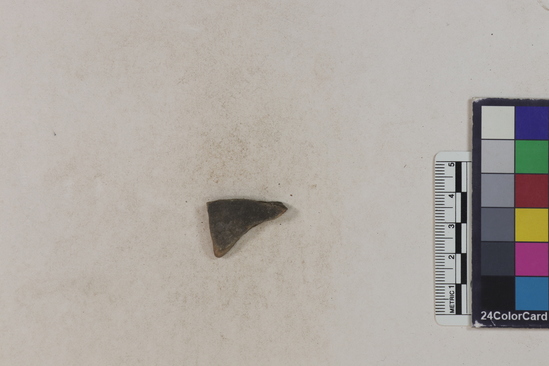 Hearst Museum object 173 of 183 titled Potsherd, accession number 16-8192, described as Potsherd: bodys Section of Manta on beach currently inhabited. Numbers  8111 to 8194 are sherds picked up on beach at low tide.