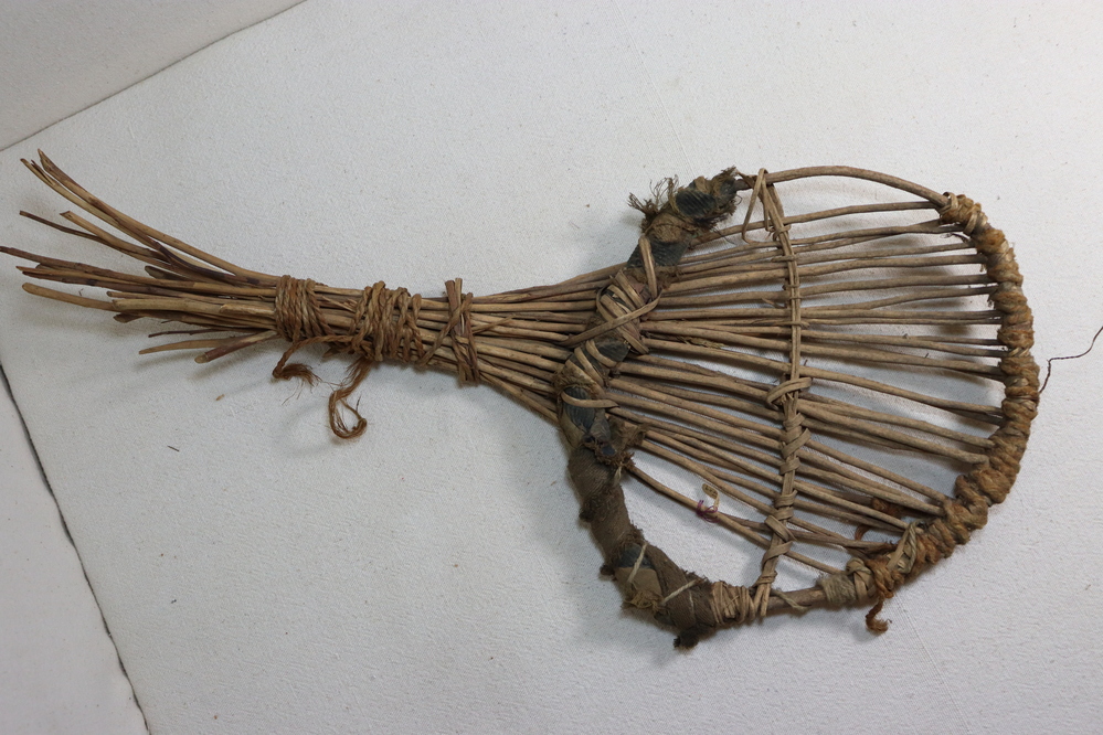 Hearst Museum object 4 of 6 titled Seed beater, accession number 1-14409, described as Similar to 1-14408, but ruder and of peeled twigs.