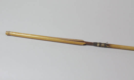 Hearst Museum object titled Arrow, accession number 16-2651, described as Cane arrow; hardwood foreshaft with poisoned bone point a. cane sheath.