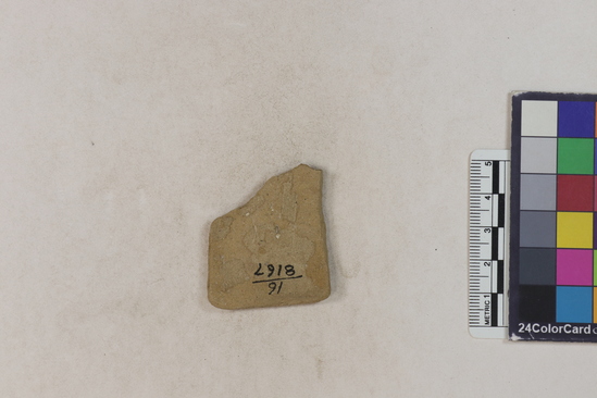 Hearst Museum object 2 of 2 titled Potsherd, accession number 16-8167, described as Potsherd; body, negative painted design Section of Manta on beach currently inhabited. Numbers  8111 to 8194 are sherds picked up on beach at low tide.