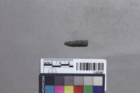 Hearst Museum object titled Drill fragment, accession number 1-223287, described as Basalt drill fragment