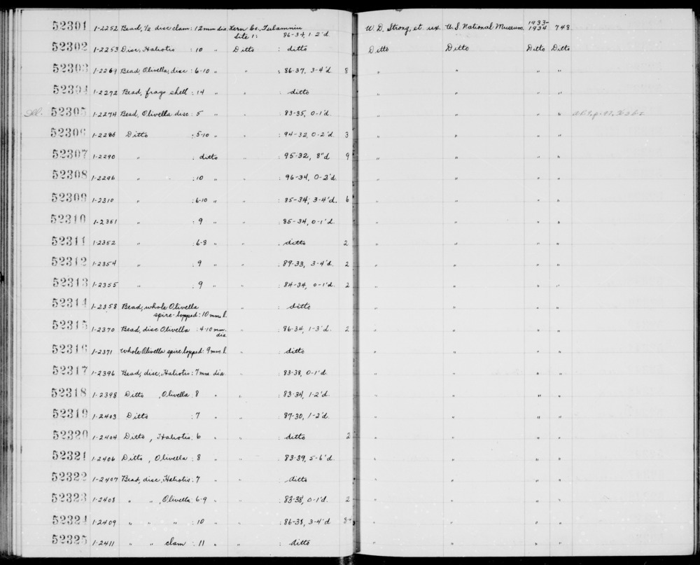 Documentation associated with Hearst Museum object titled Bead, accession number 1-52304, described as Fragment, shell.