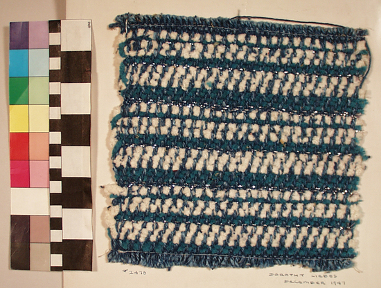 Hearst Museum object 3 of 3 titled Textile sample, accession number 2-63543, described as xxxxx; from the Dorothy Liebes Collection.