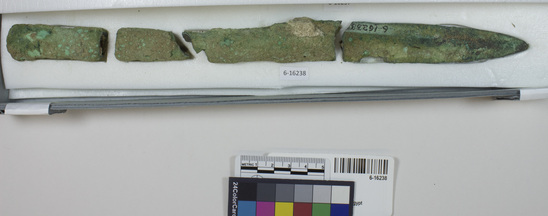 Hearst Museum object titled Spear point, accession number 6-16238, described as metal spear point