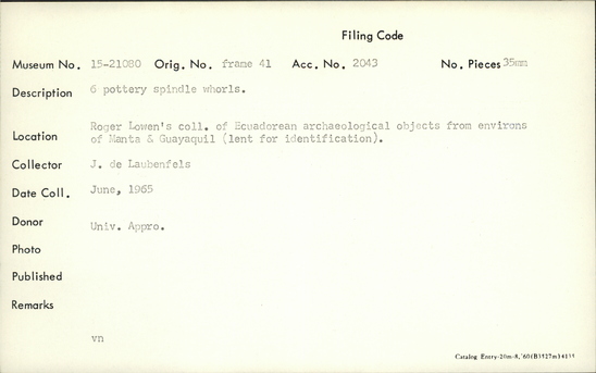 Documentation associated with Hearst Museum object titled Black-and-white negative, accession number 15-21080, no description available.