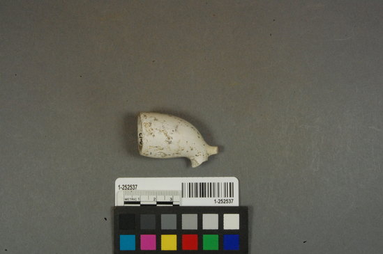 Hearst Museum object titled Smoking pipe fragment, accession number 1-252537, described as clay smoking pipe bowl