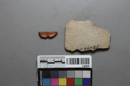 Hearst Museum object titled Ceramic fragments, accession number 1-66425, described as Potsherd, Colorado Beige II