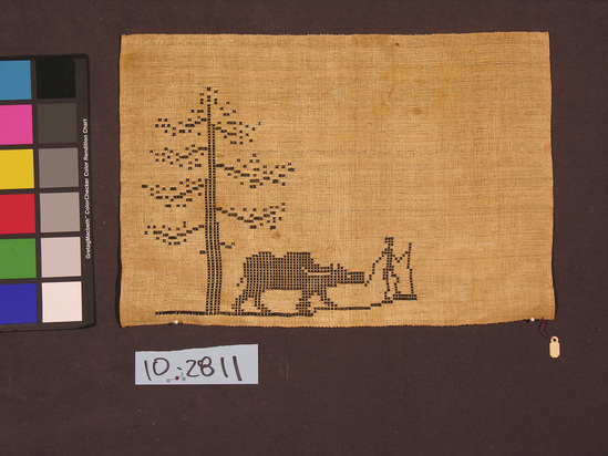 Hearst Museum object titled Placemat, accession number 10-2811, described as Placemat; abaca; 46 centimeters by 30.5 centimeters