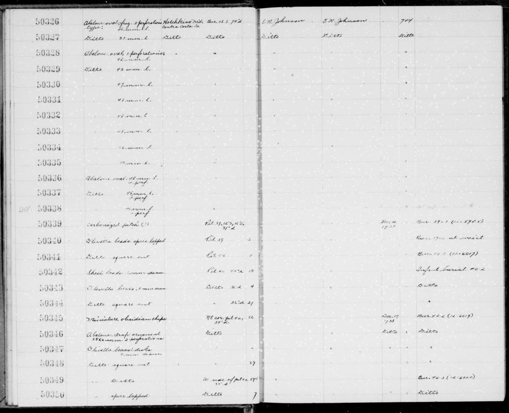 Documentation associated with Hearst Museum object titled Pendant, accession number 1-50338, described as Oval pendant, with 5 perforations