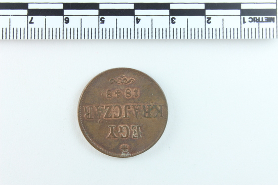 Hearst Museum object titled Coin, accession number 7-6257, no description available.