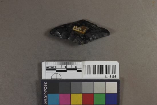 Hearst Museum object titled Knife, accession number L-15195, described as Obsidian.