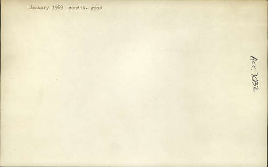 Documentation associated with Hearst Museum object titled Vial, accession number 5-14499, described as Vial; pale blue-green glass; thin-walled, irregular rounded rim, rounded bottom, elongated neck pinched at base; cracked. Height: 8.7 cm.