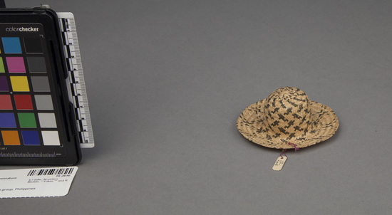 Hearst Museum object 2 of 2 titled Woven hat miniature, accession number 10-2616, no description available.