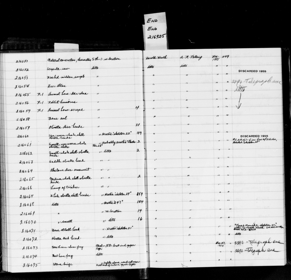 Documentation associated with Hearst Museum object titled Beads, accession number 1-216059, described as Olivella disc.. Normal haliotis saucer beads;  G2 (B&H:  132)