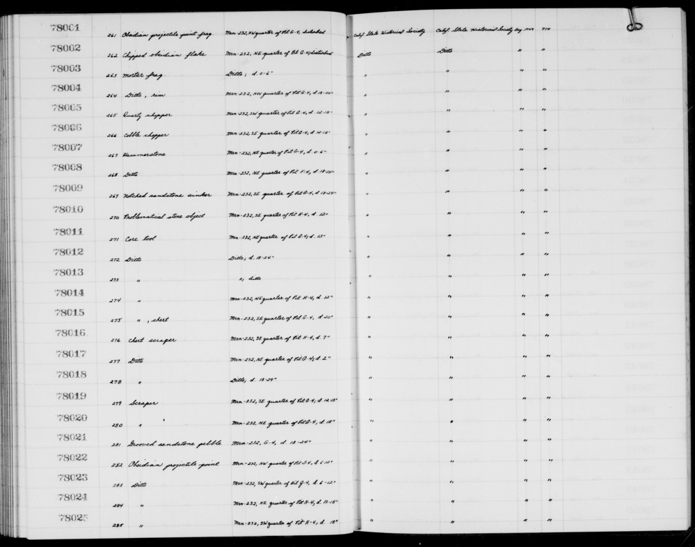 Documentation associated with Hearst Museum object titled Tool, accession number 1-78013, described as Core tool.