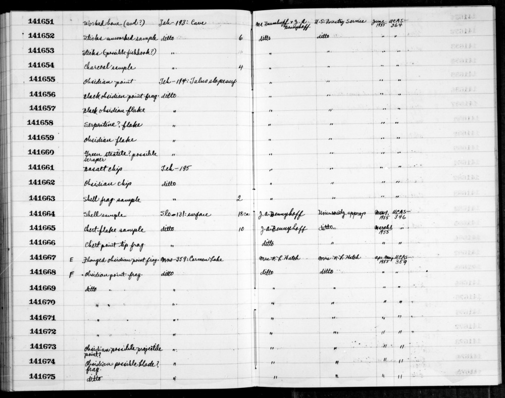 Documentation associated with Hearst Museum object titled Shell sample, accession number 1-141663, described as Shell fragment sample.