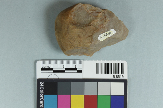 Hearst Museum object titled Handaxe, accession number 5-6519, described as quartzite handaxe