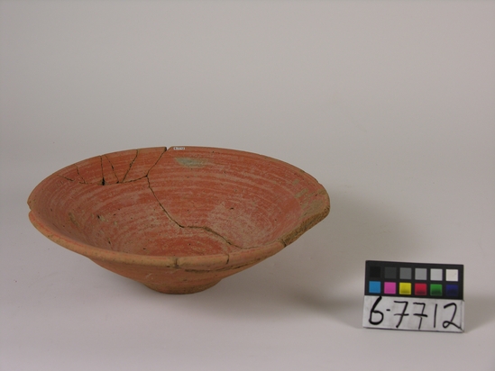 Hearst Museum object titled Incomplete bowl, accession number 6-7712, described as Pottery: bowl broken, part missing, diameter 27 cm, height 8 cm.