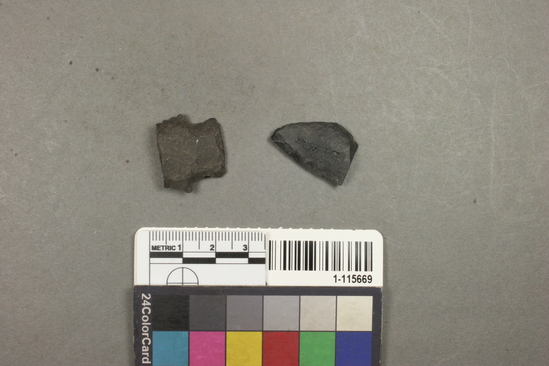 Hearst Museum object titled Point fragment, accession number 1-115669, described as Basalt projectile