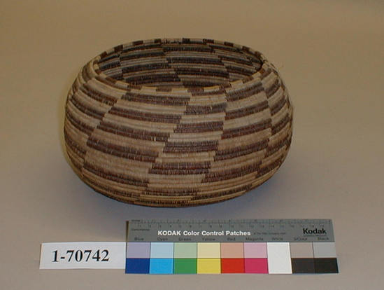 Hearst Museum object titled Bowl basket, accession number 1-70742, described as Coiled, bowl shape.