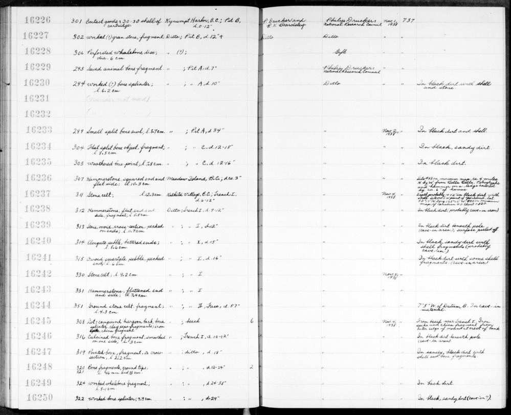 Documentation associated with Hearst Museum object titled Worked stone, accession number 2-16227, described as Worked (?) green stone, fragment