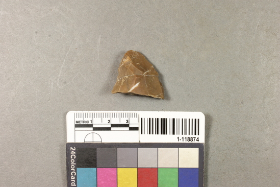 Hearst Museum object titled Projectile point, accession number 1-118874, described as projectile point frag. chert