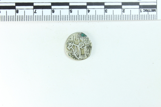 Hearst Museum object titled Coin, accession number 9-13340, described as Coin AR; silver; Asper; 2.45g; c. 900 AD.