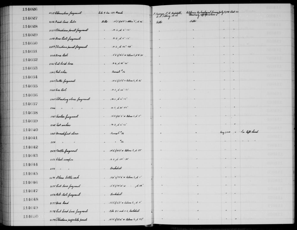 Documentation associated with Hearst Museum object titled Abrader fragment, accession number 1-114036, described as Abrading stone fragment