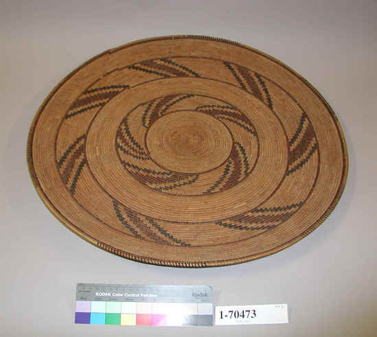 Hearst Museum object titled Plaque, accession number 1-70473, described as Basket plaque, coiled.