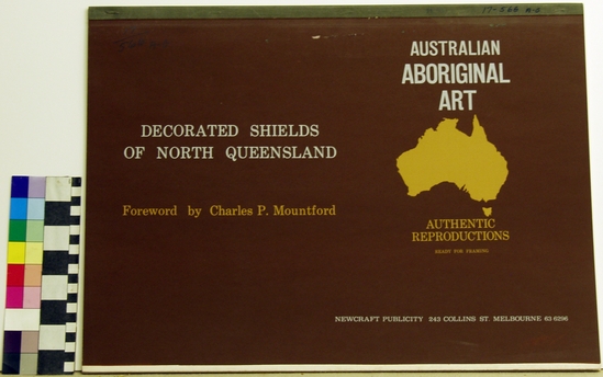 Hearst Museum object titled Silkscreen, accession number 17-566a-e, described as Album of reproductions of decorated shields of North Queensland.