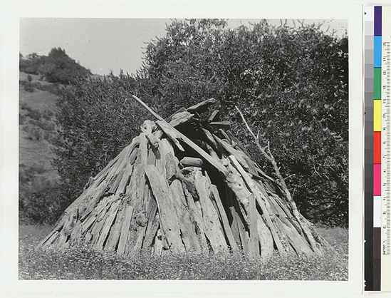 Hearst Museum object titled Black-and-white negative, accession number 15-3259, described as Indian house