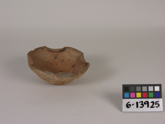 Hearst Museum object titled Bowl, accession number 6-13925, described as pottery bowl; wavy rim, diameter 14- height 5 cm