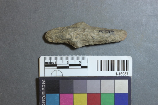 Hearst Museum object 12 of 28 titled Points, accession number 1-16987, described as Chipped points of flint, chert, etc.