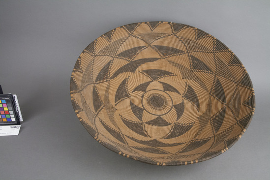 Hearst Museum object 3 of 3 titled Plaque, accession number 2-18322, described as Basket, coiled, concave.