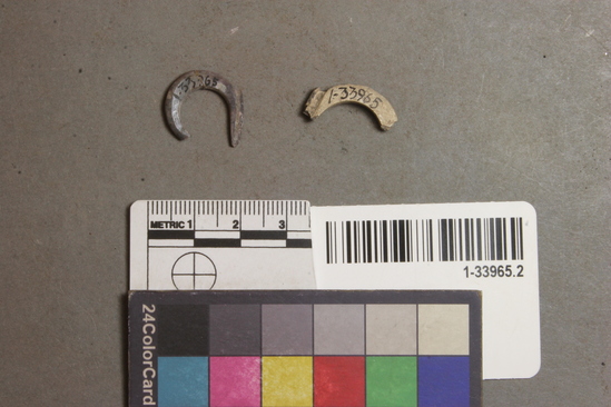 Hearst Museum object titled Fishhook fragments, accession number 1-33965.2, described as Shell fishhook fragments