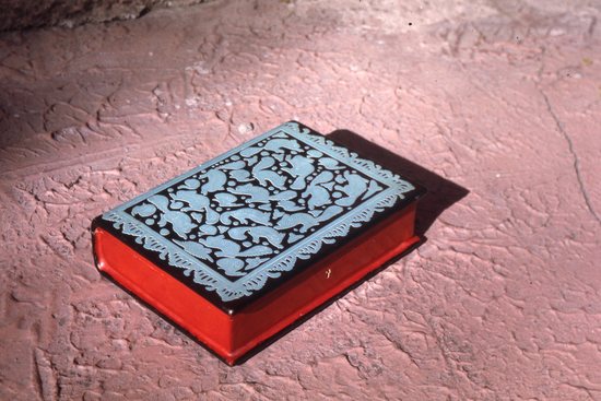 Hearst Museum object titled Color slide, accession number 25-28395, described as Box form of book - rayado