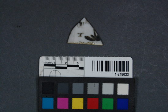 Hearst Museum object titled Ceramic fragment, accession number 1-248023, described as Ceramic cup, fragment(s), hand-painted porcelain