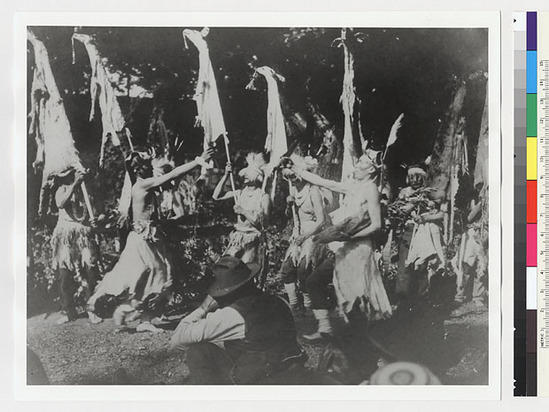 Hearst Museum object titled Black-and-white negative, accession number 15-5086, described as White deerskin dance.