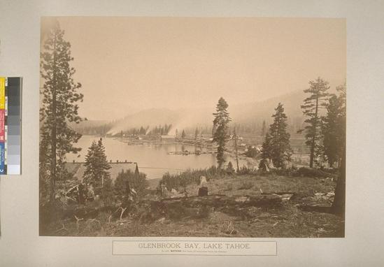 Hearst Museum object titled Albumen print, accession number 13-1304cc, described as Mounted photograph. Glenbrook Bay, Lake Tahoe