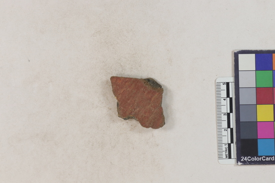 Hearst Museum object 145 of 183 titled Potsherd, accession number 16-8192, described as Potsherd: bodys Section of Manta on beach currently inhabited. Numbers  8111 to 8194 are sherds picked up on beach at low tide.