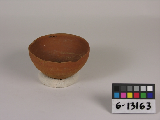 Hearst Museum object titled Bowl, accession number 6-13163, described as Pottery bowl; diameter 12 cm, height 6 cm.